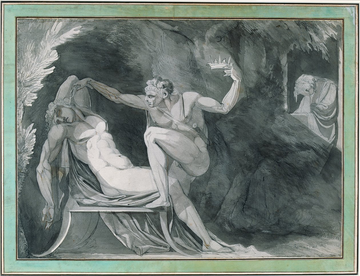 Dänenkönig wird im Schlaf von seinem Bruder vergiftet von Johann Heinrich Füssli