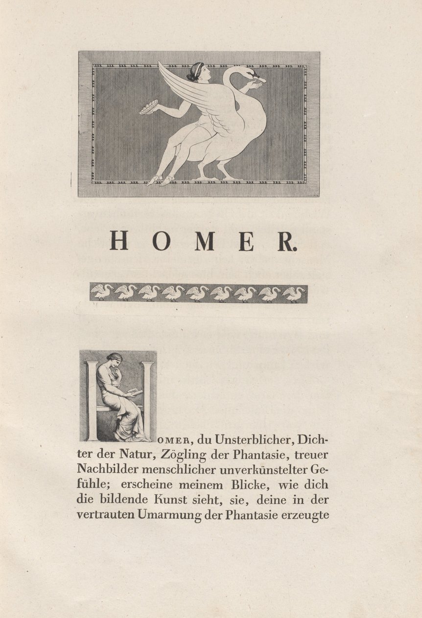 Homer nach antiken Vorlagen gezeichnet von Johann Heinrich Wilhelm Tischbein for authors Homer and Christian Gottlob Heyne