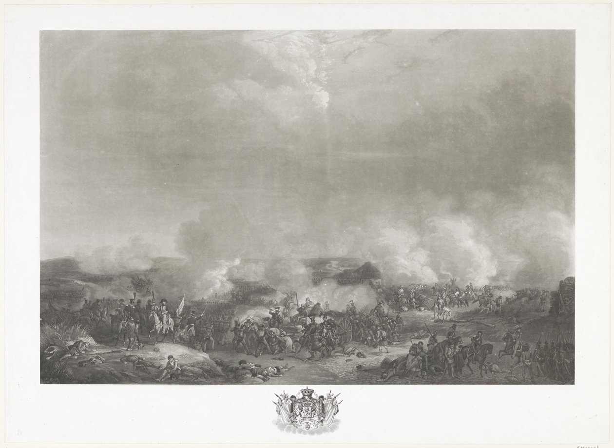 Prinz von Oranien in der Schlacht bei Quatre-Bras, 1815. Zwölf Platten von der Ankunft und Krönung von Wilhelm I. in Brüssel und den Schlachten bei Quatre-Bras und Waterloo im Jahr 1815 (Serientitel) von Johann Hürlimann
