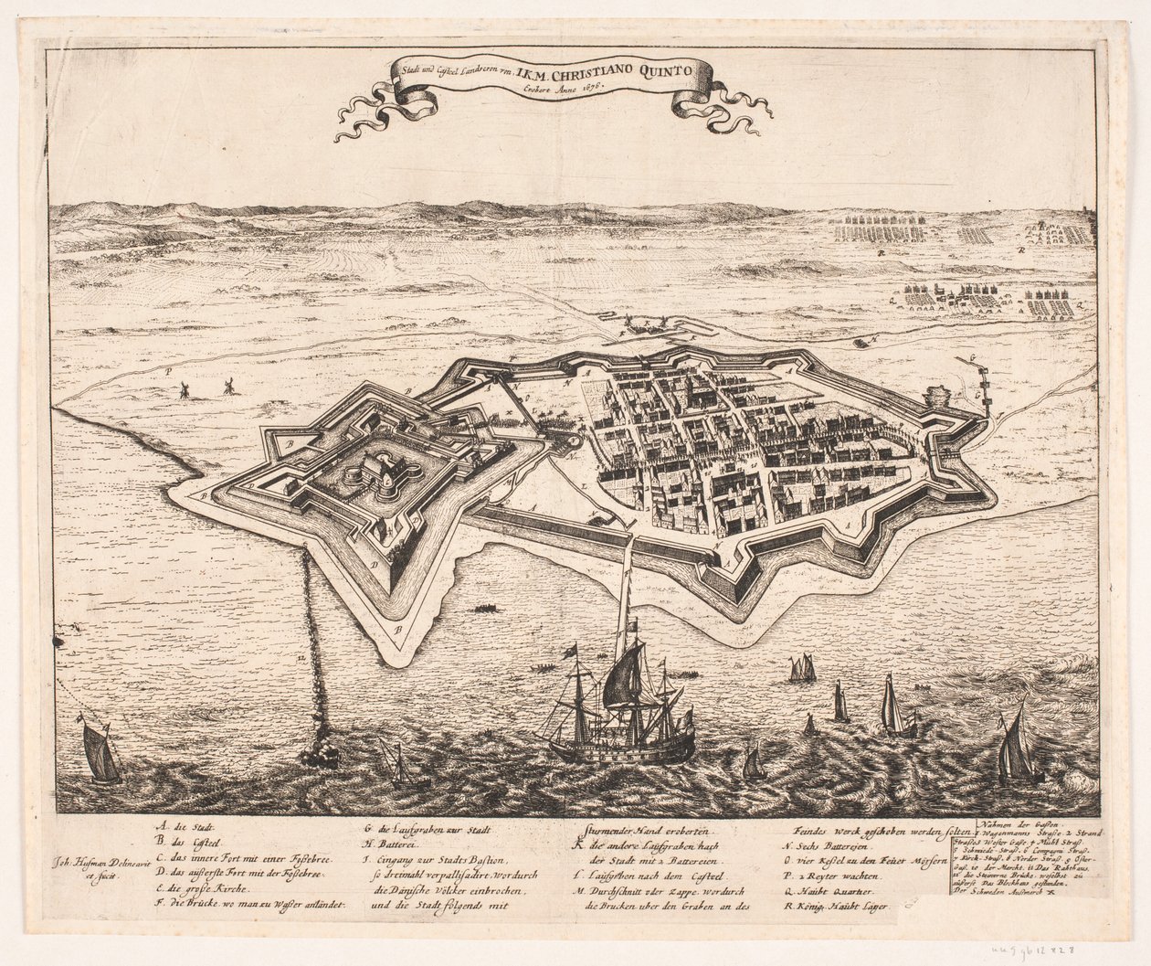 Stadt und Castel Landscron von I.K.M Christiano Quinto erobert Anno 1676 von Johann Husman