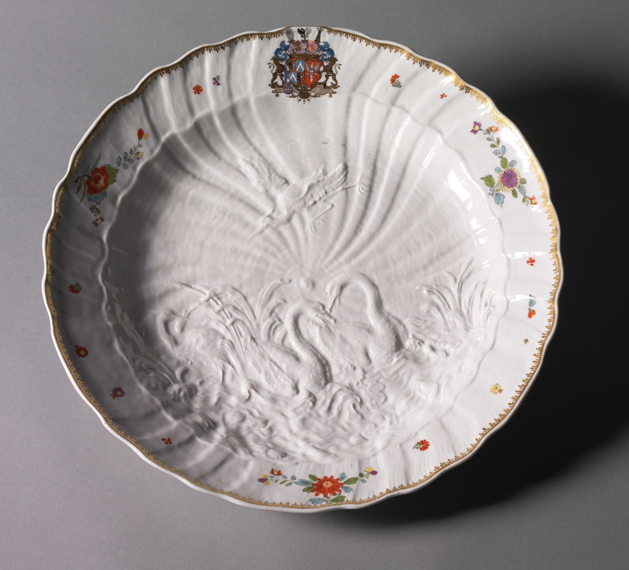 Teller aus dem Schwanenservice, Hersteller Meissener Porzellanmanufaktur, Deutschland, ca. 1737-1741 von Johann Joachim (after) Kändler