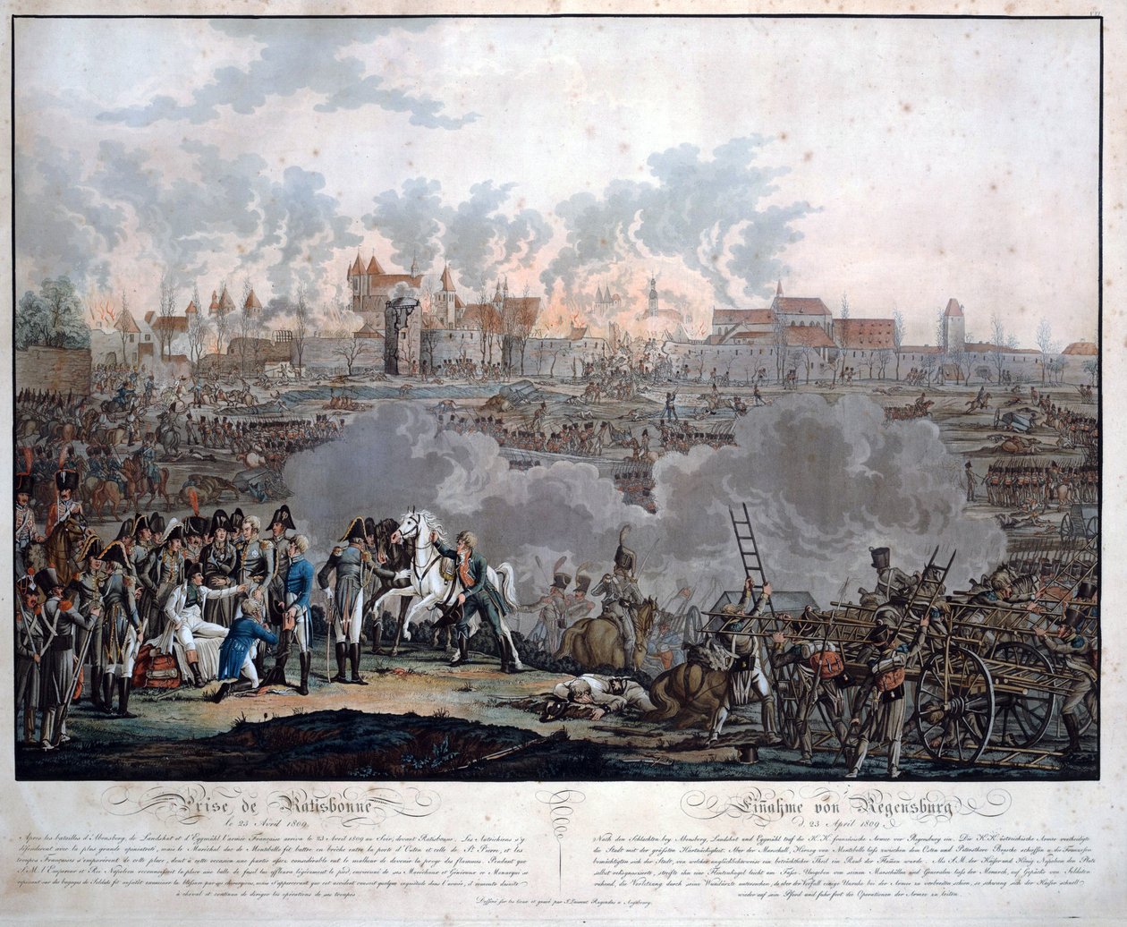 Die Schlacht von Regensburg am 23. April 1809 von Johann Lorenz Rugendas