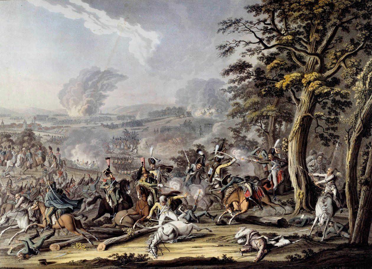 Krieg der Vierten Koalition: Ansicht der Schlacht von Friedland von Johann Lorenz Rugendas