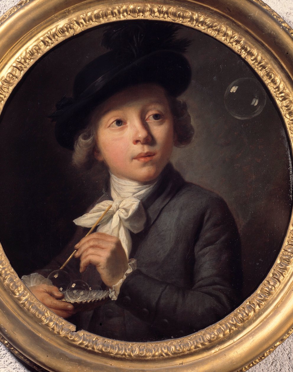 Seifenblasen oder ein Porträt von J. A. Laurens. Gemälde von Melchior Wyrsch (1732-1798). 1784. Museum der Schönen Künste in Besançon von Johann Melchior Joseph Wyrsch or Wursch