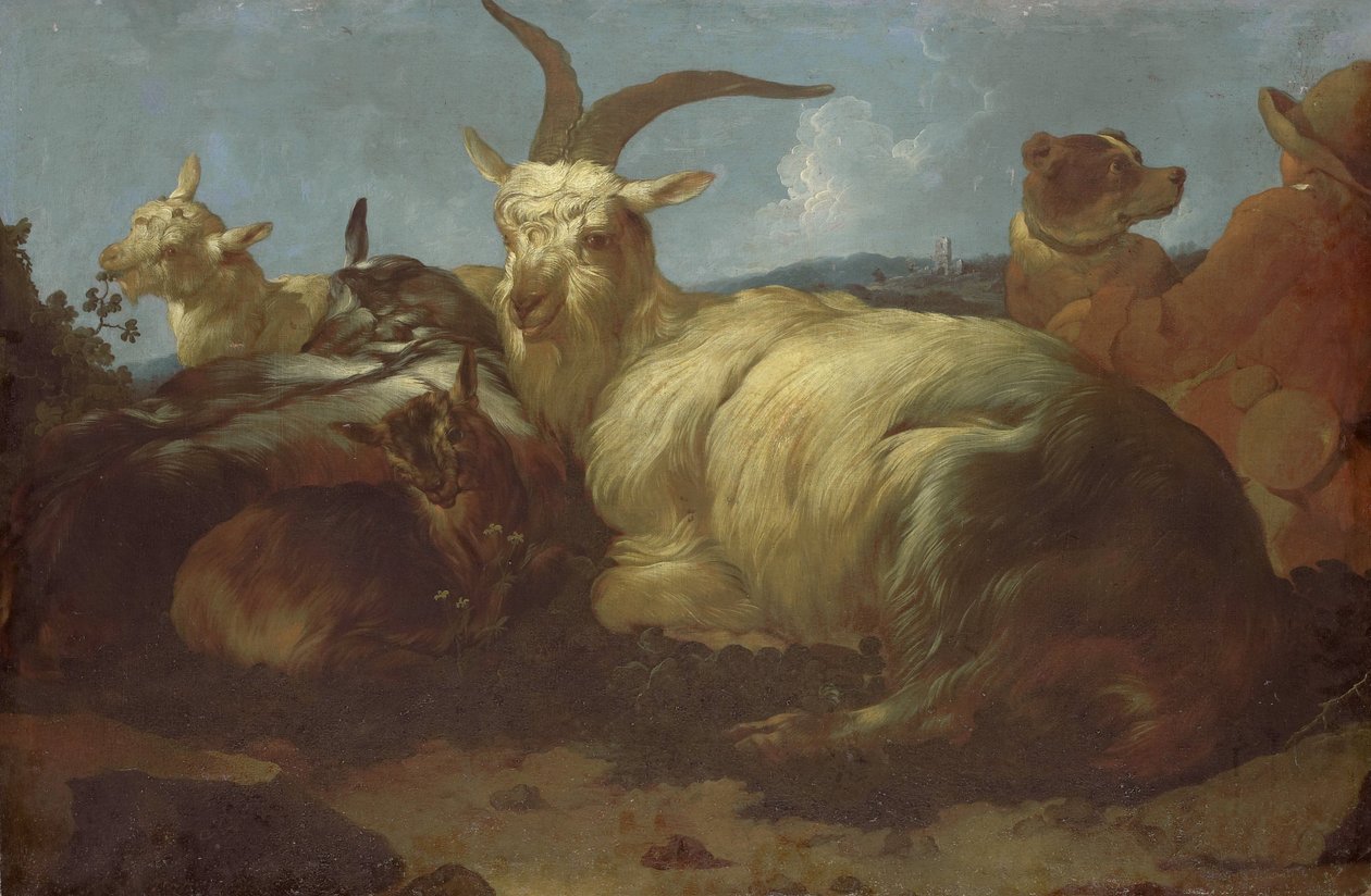 Ein Ziegenhirte beobachtet seine Tiere von Johann Melchior Roos