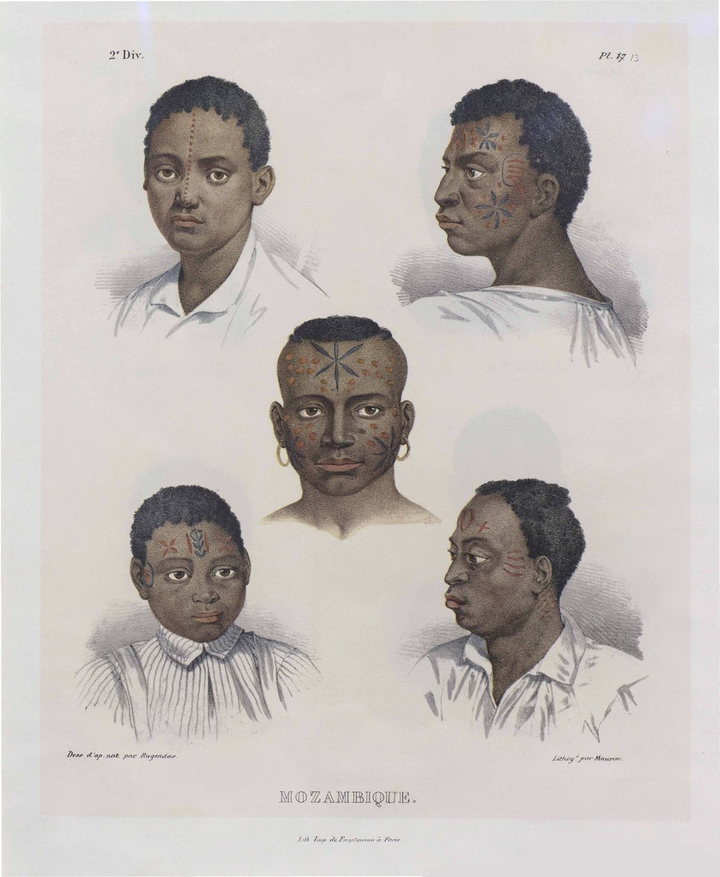 Mosambikaner. Aus Malerische Reise in Brasilien von Johann Moritz Rugendas