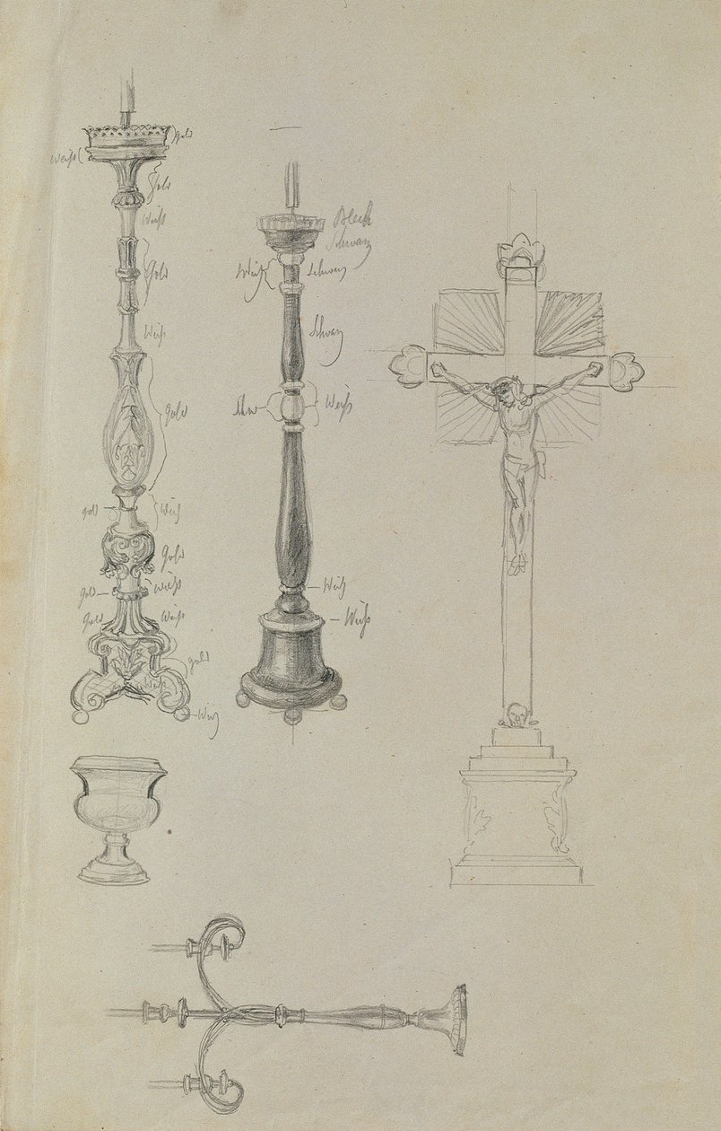 Detailstudie zur Aufbahrung der Juliana Krafft und ihrer Tochter Ludovica von Johann Peter Krafft