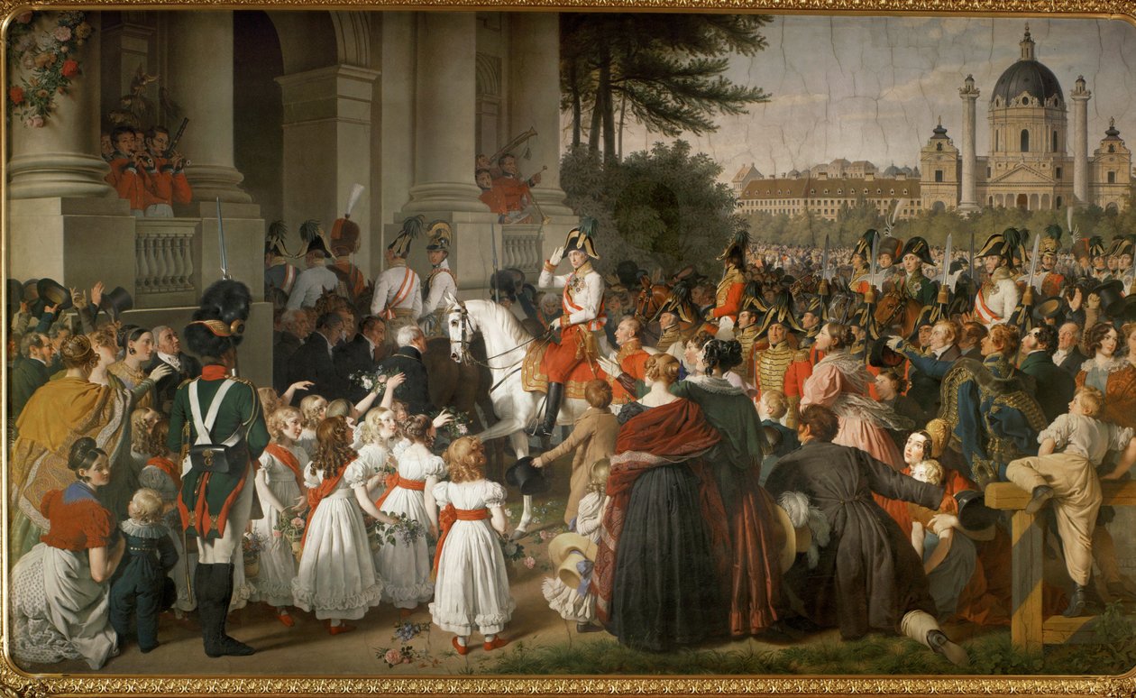 Kaiser Franz I. kehrt von der Schlacht bei Leipzig nach Wien zurück von Johann Peter Krafft