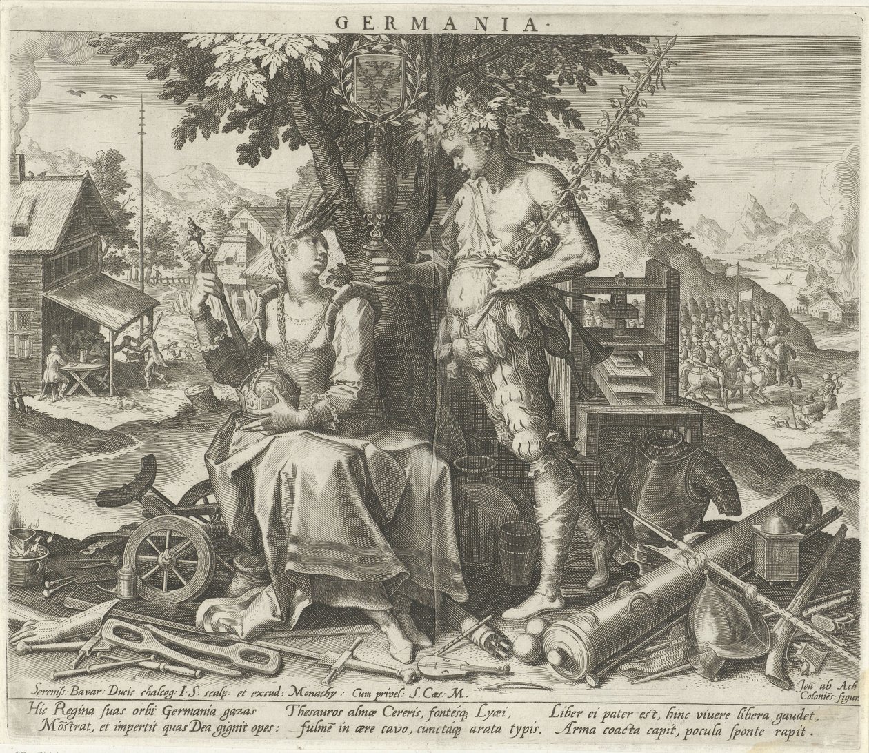 Deutschland mit Ceres und Bacchus von Johann Sadeler (I)