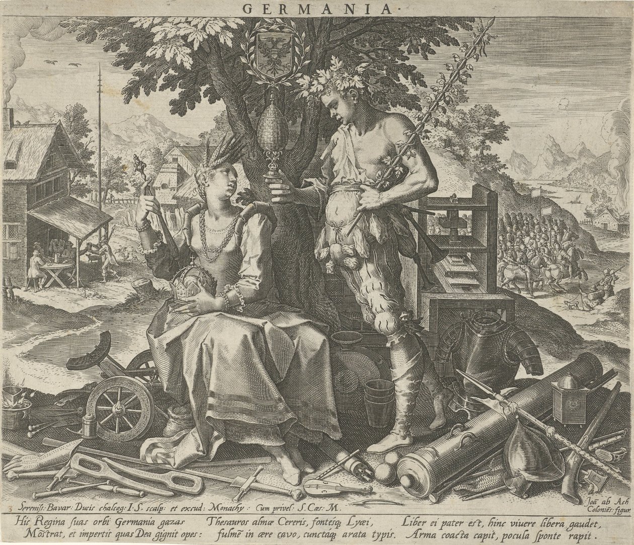 Deutschland mit Ceres und Bacchus von Johann Sadeler (I)