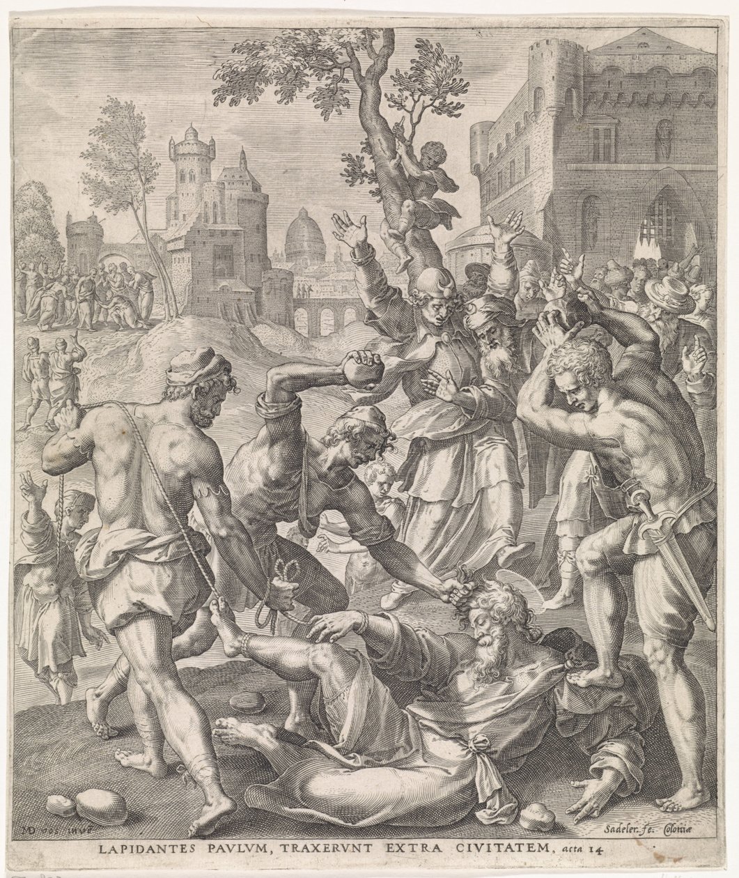 Steinigung des Apostels Paulus von Johann Sadeler (I)