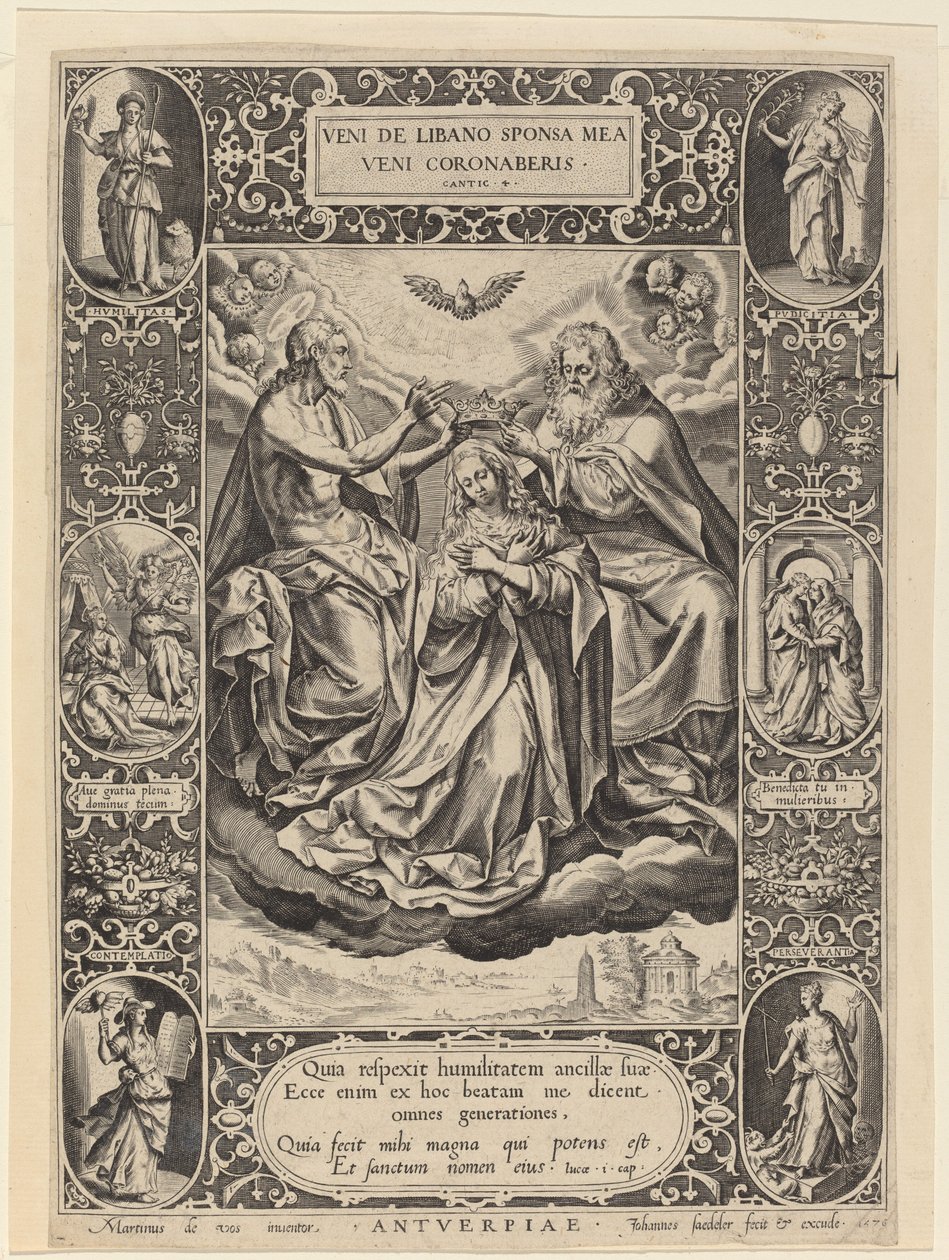 Die Krönung der Jungfrau, 1576 von Johann Sadeler I