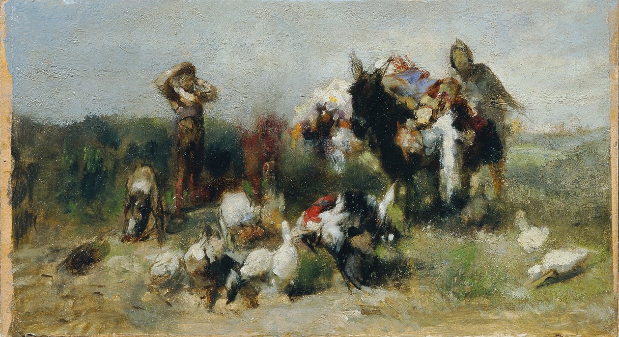 Szene aus Don Quichote (Kampf mit dem Geflügel) von Johann  Till der Jüngere