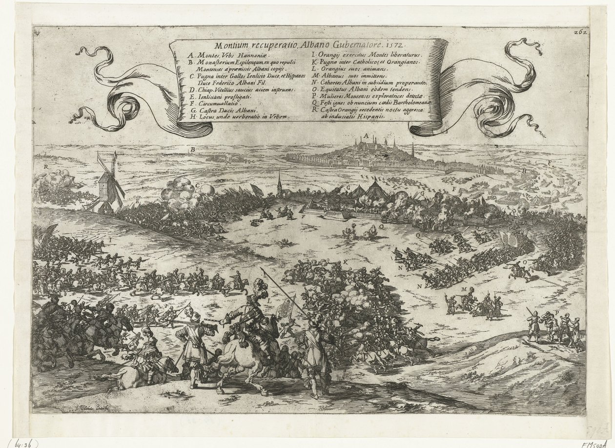 Alva belagert Bergen in Hennegau, 1572 von Johann Wilhelm Baur