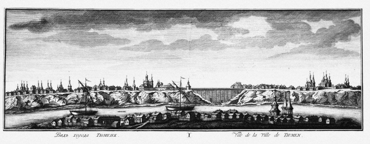 Ansicht von Tjumen, ca. 1735 von Johann Wilhelm Lürsenius