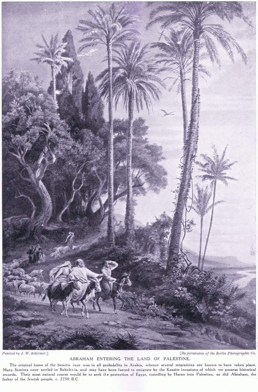Abraham betritt das Land Palästina 2250 v. Chr. von Johann Wilhelm Schirmer