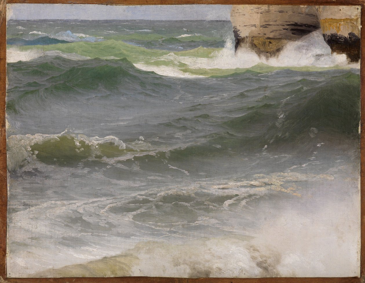Meeresstudie bei Étretat (mit Felsküste zur Rechten) von Johann Wilhelm Schirmer