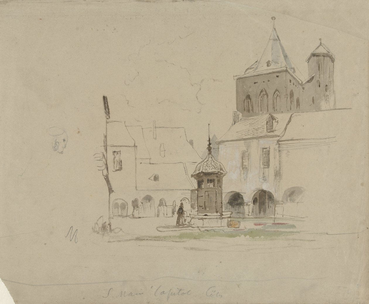 Studie des Platzes bei der S. Maria im Kapitol in Köln von Johannes Bosboom