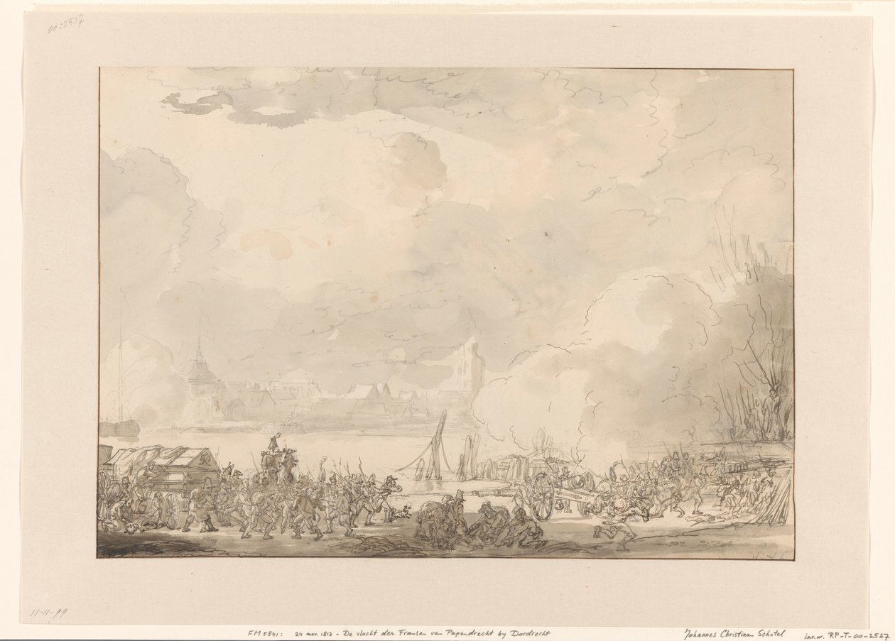 Flucht der Franzosen von Papendrecht, 1813 von Johannes Christiaan Schotel