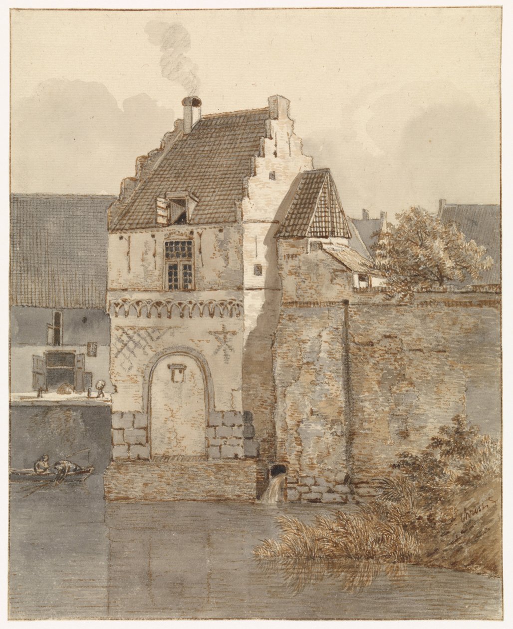 Ansicht des Bottelpoort am Alten Hafen in Nijmegen von Johannes Franciscus Christ