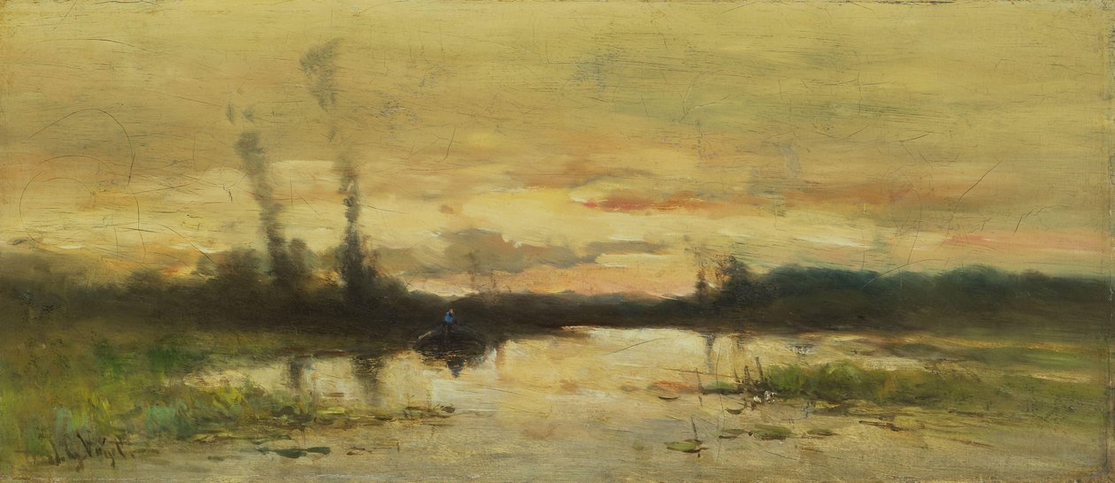 Landschaft am Kanal bei Hilversum von Johannes Gijsbert Vogel