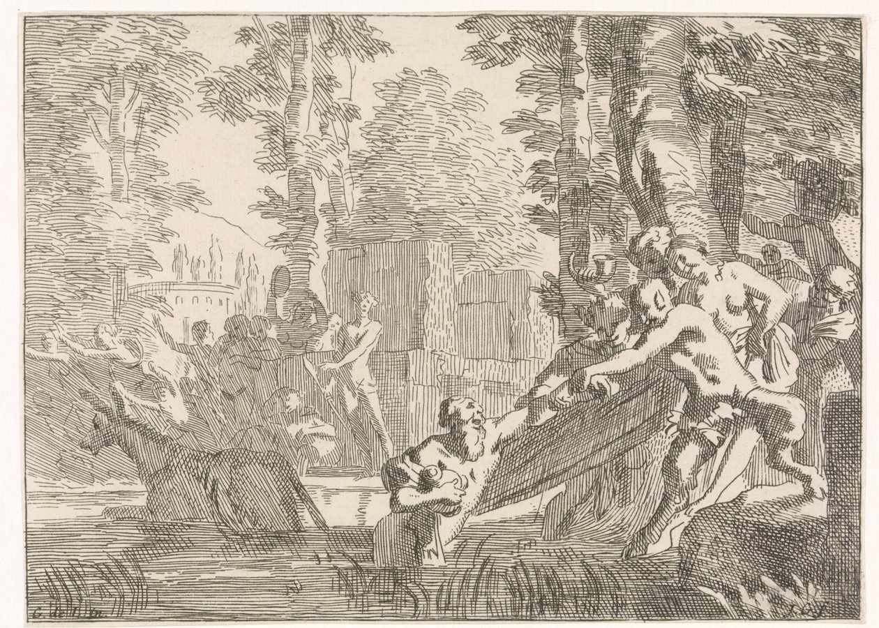 Silenus wird aus dem Wasser gezogen von Johannes Glauber