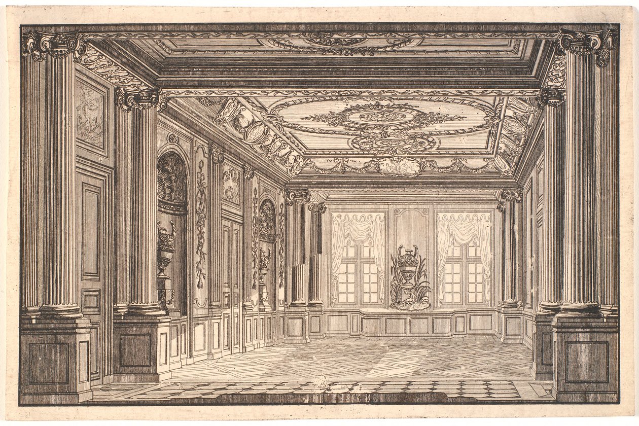 Speisesaal im Palast von Chr. VII in Amalienborg von Johannes Gottfred Bradt