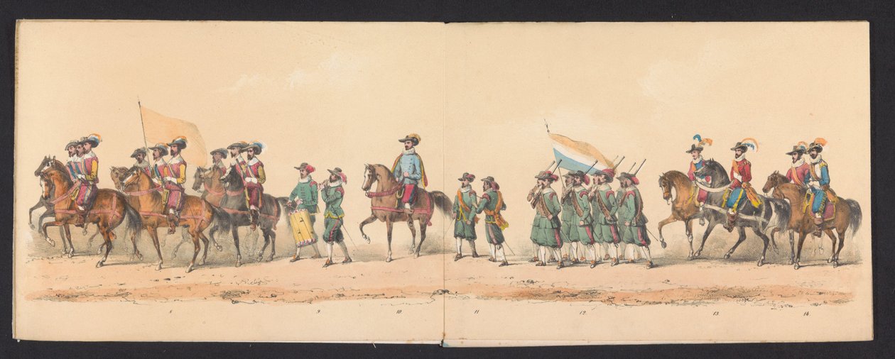 Historischer Umzug durch Studenten der Groninger Hochschule, 1850 (Tafel 2) von Johannes Hermanus van de Weijer