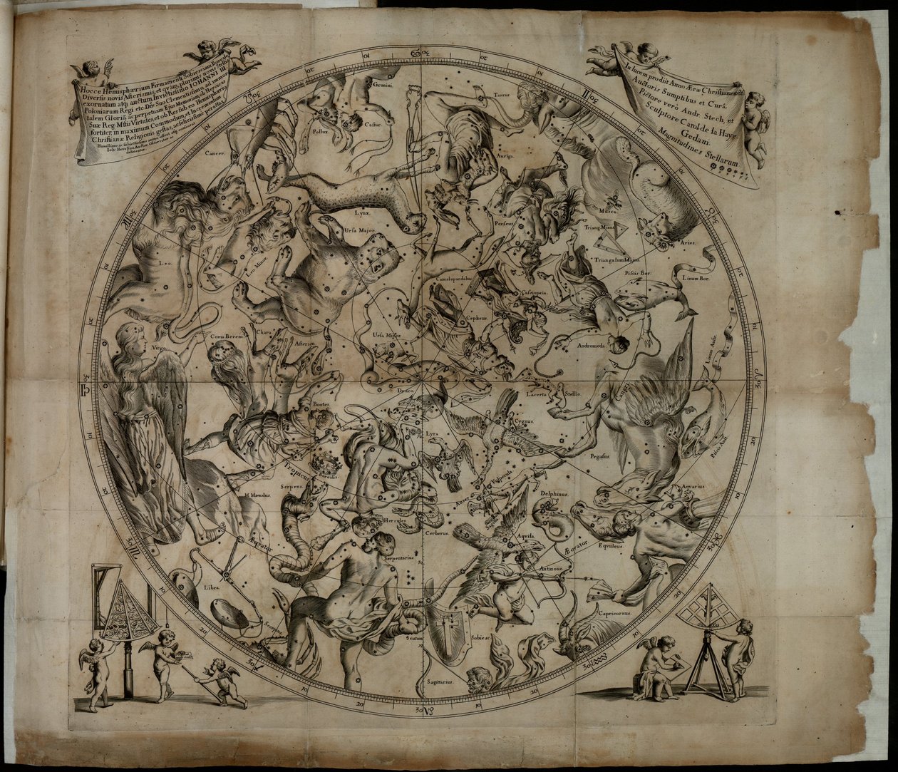 Tabelle der Konstellation der nördlichen Hemisphäre Firmamentum Sobiescianumsive Uranographia von Johannes Hevelius