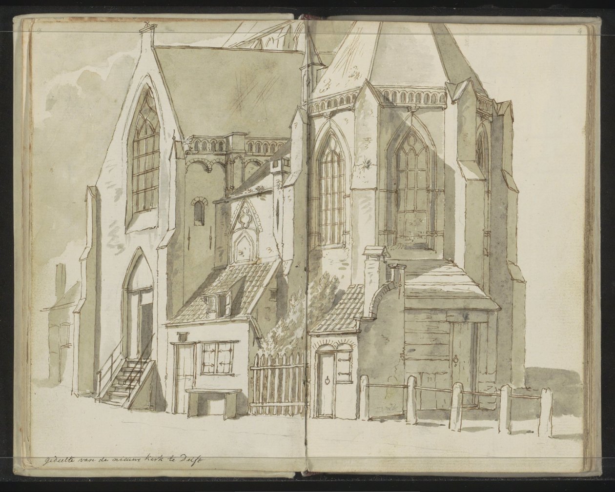 Seitenansicht der Nieuwe Kerk in Delft von Johannes Huibert Prins