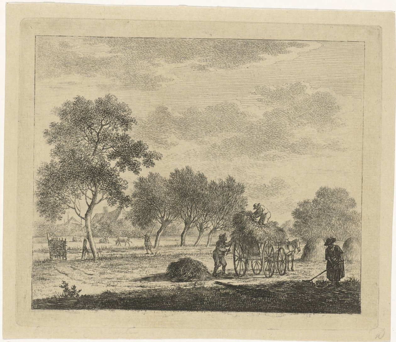 Landschaft mit Heuwagen (Juli) von Johannes Janson