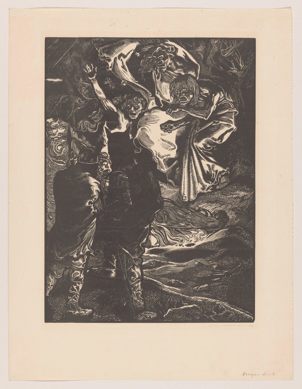 Macbeth und Banquo treffen die drei Hexen von Johannes Josephus Aarts