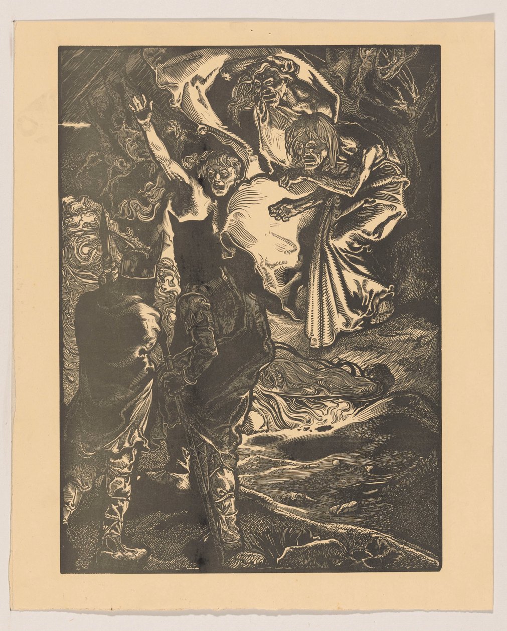 Macbeth und Banquo treffen die drei Hexen von Johannes Josephus Aarts
