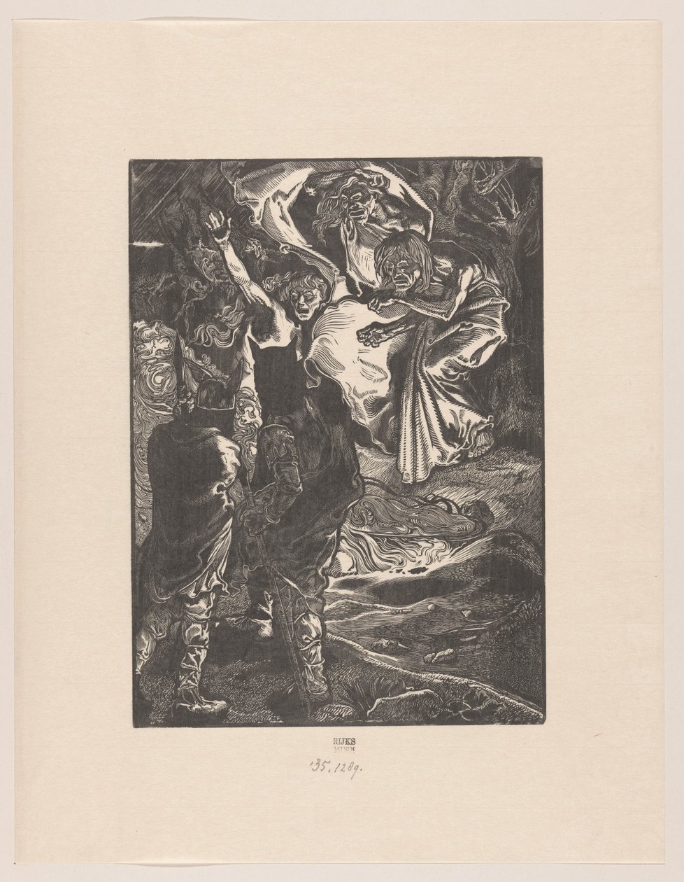 Macbeth und Banquo treffen die drei Hexen von Johannes Josephus Aarts