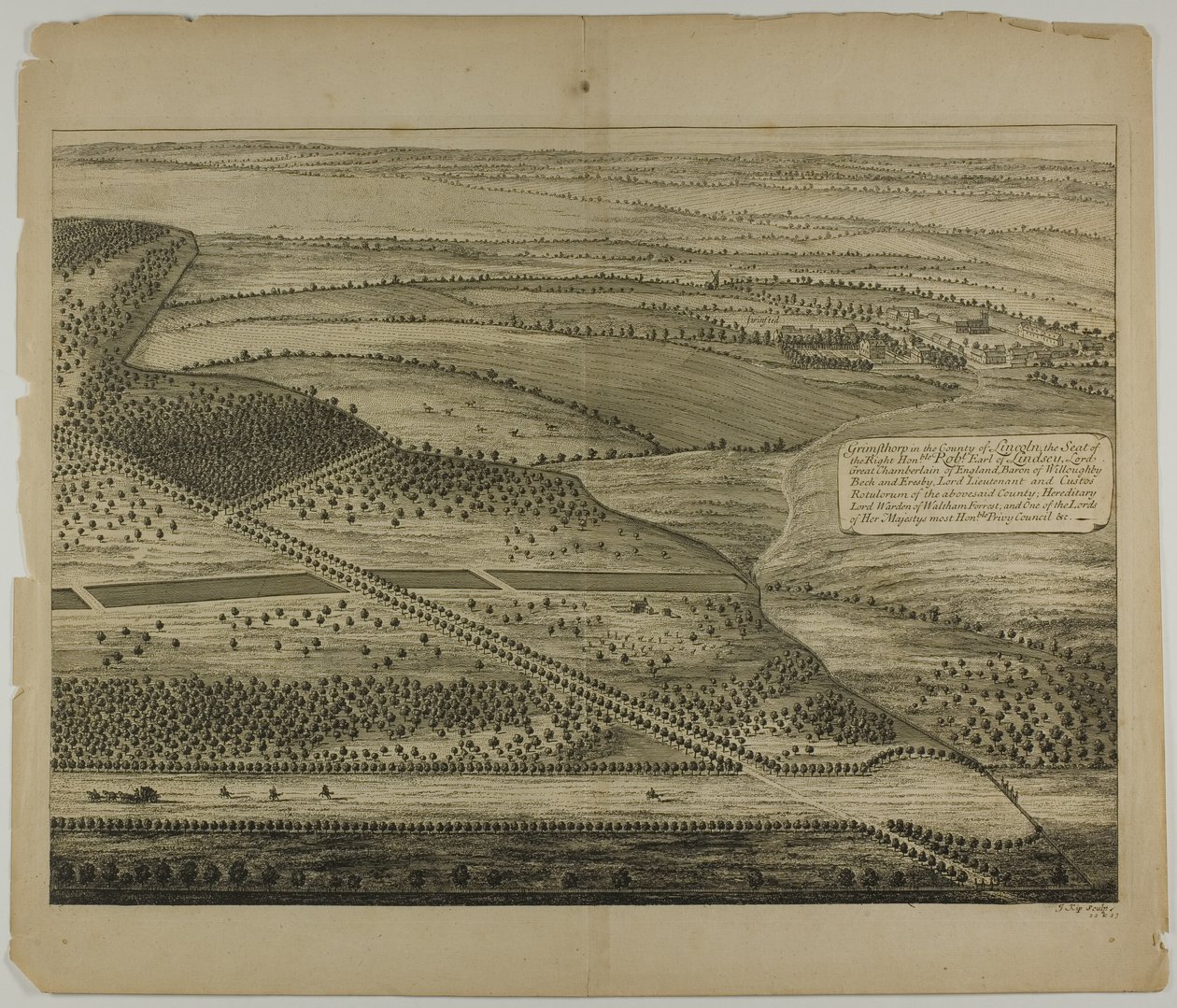 Grimthorp in der Grafschaft Lincoln, Platte 23 aus Britannia Illustrata von Johannes Kip