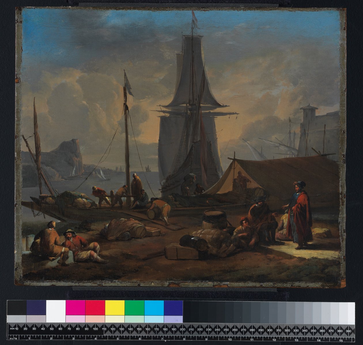 Hafenszene, vor 1674 von Johannes Lingelbach: Kunstdruck