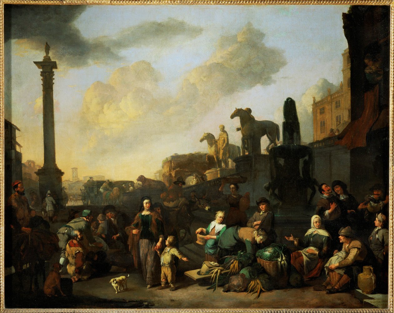 Der Kräutermarkt in Rom von Johannes Lingelbach
