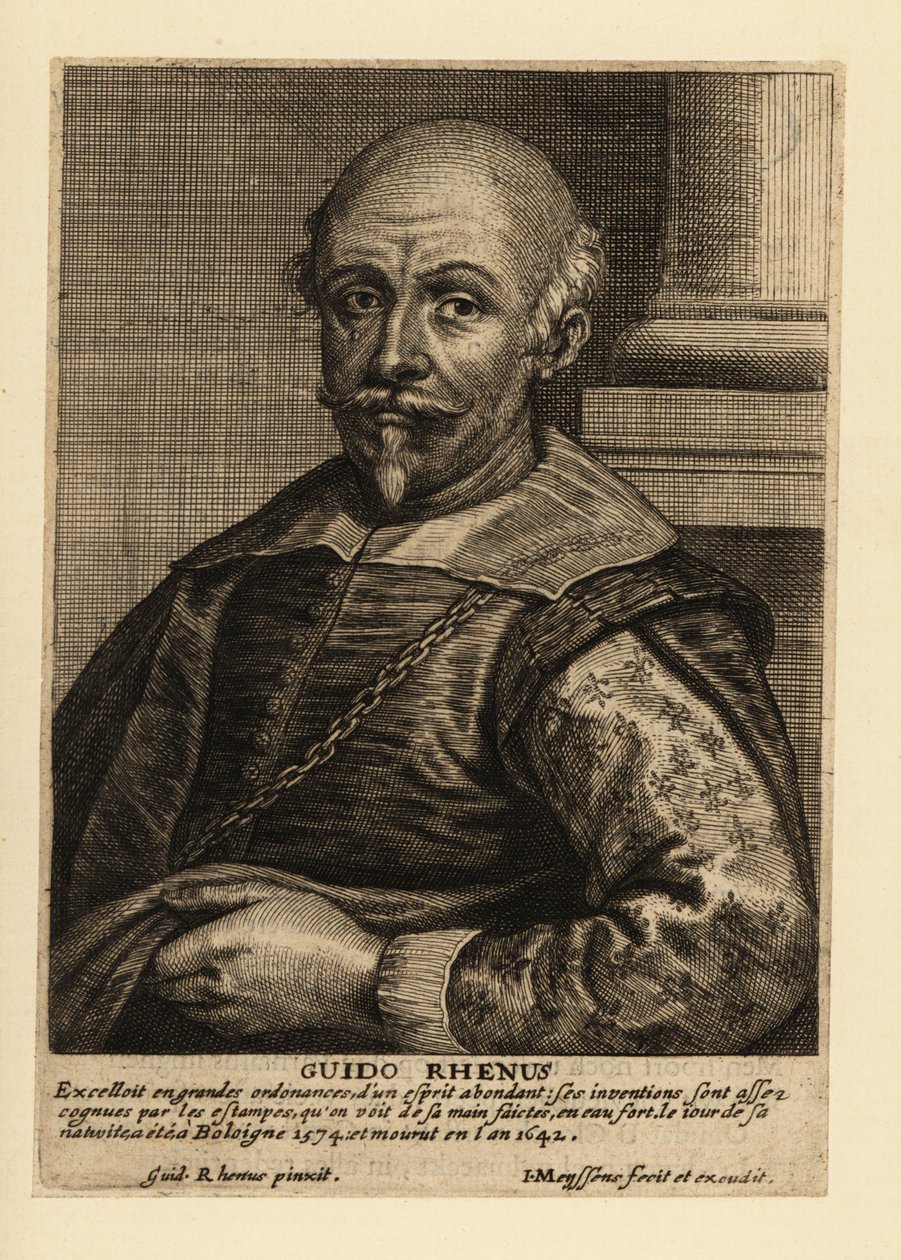 Porträt von Guido Reni, italienischer Maler der Bologneser Schule des Barock von Johannes Meyssens