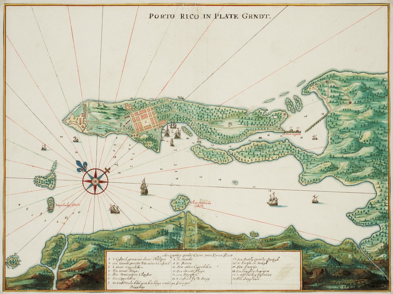 Karte von Puerto Rico von Johannes Vingboons