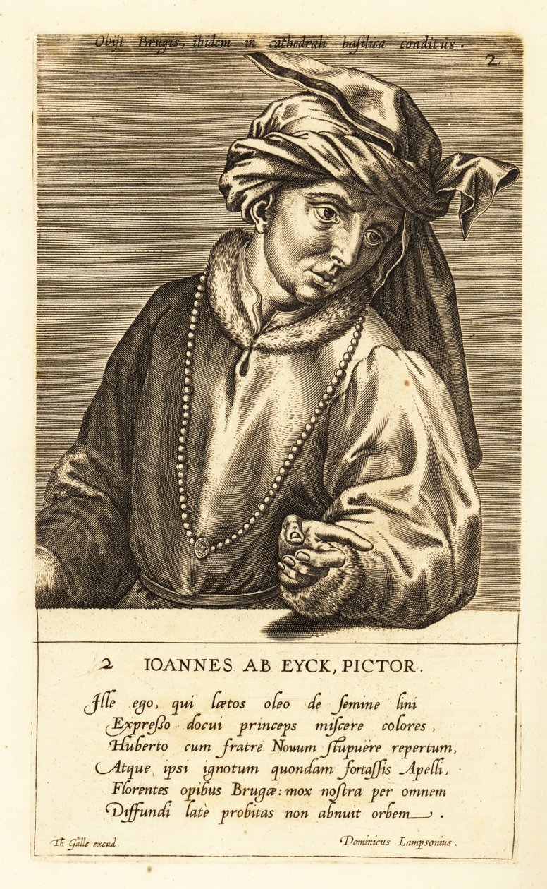 Porträt von Jan van Eyck von Johannes Wierix