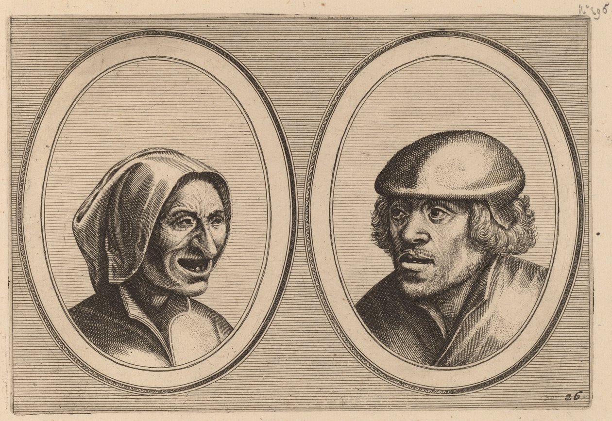 "Vrouw Verneem-al" und "Hans de Pluym-strijcker" von Johannes and Lucas van Doetechum after Pieter Bruegel the Elder