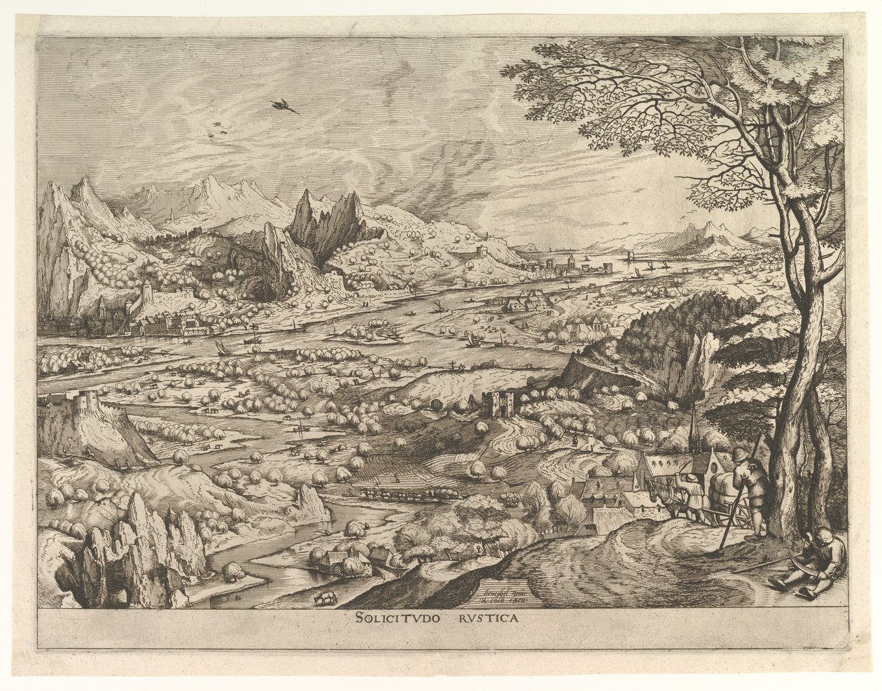 Rustikale Besorgnis Solicitudo rustica aus Die großen Landschaften, ca. 1555-56 von Johannes van Doetecum I