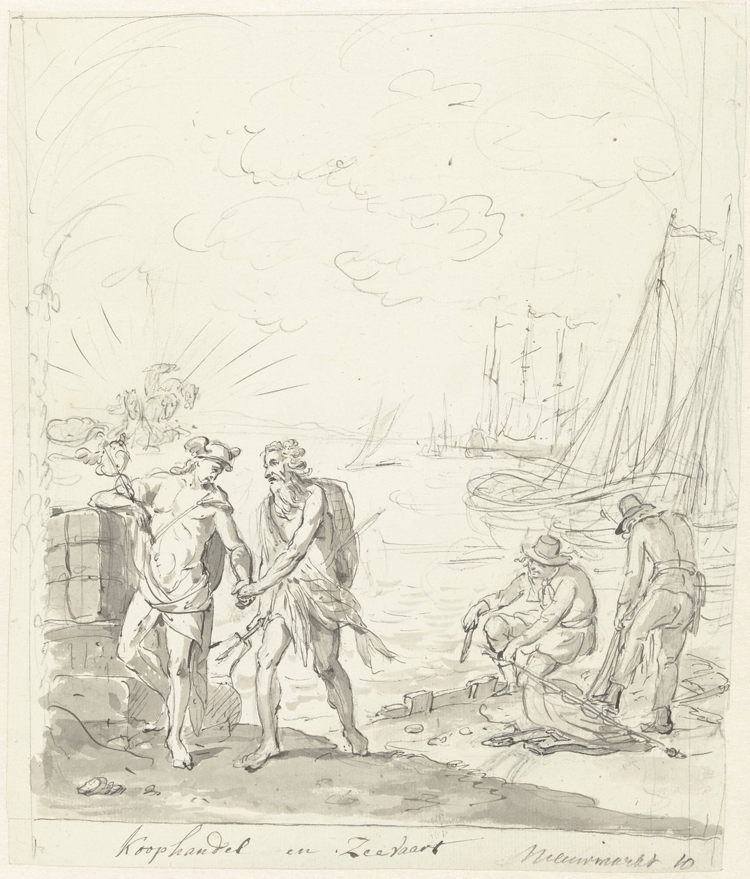 Handel und Seefahrt, Dekoration auf dem Nieuwmarkt, 1795 von Johannes van Dregt (rejected attribution)