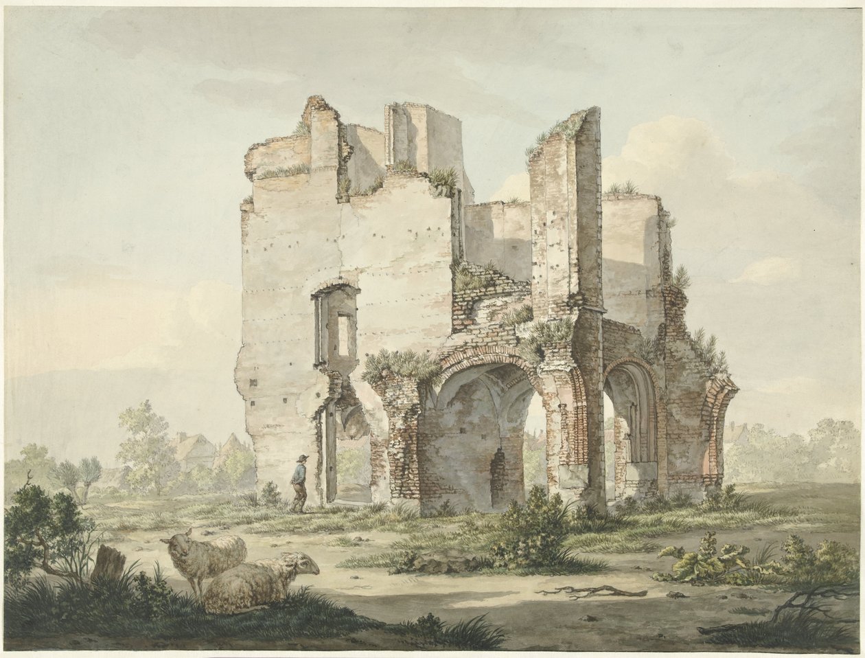 Die Ruine der Abtei von Rijnsburg von Johannes van Lexmond