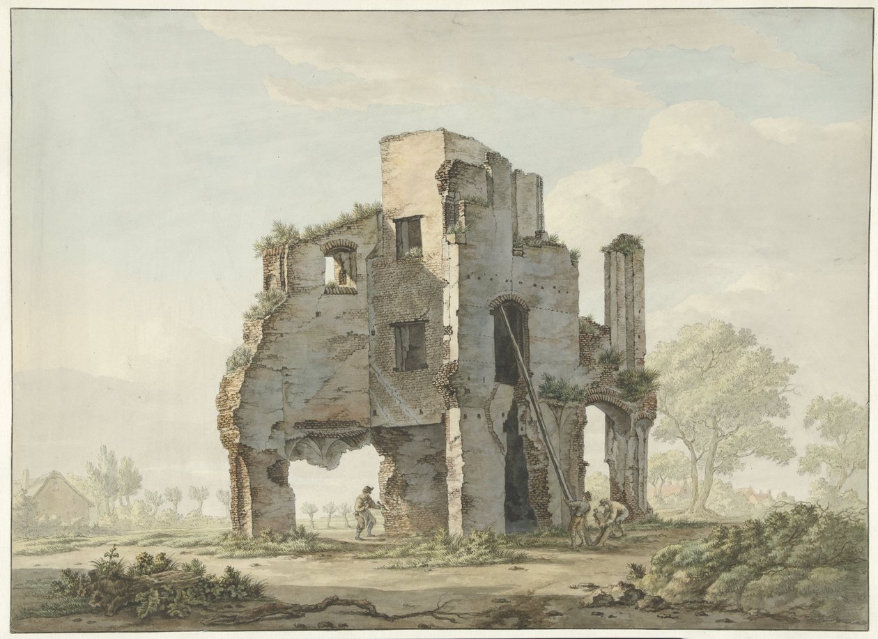 Der Abriss der Ruine der Abtei von Rijnsburg von Johannes van Lexmond