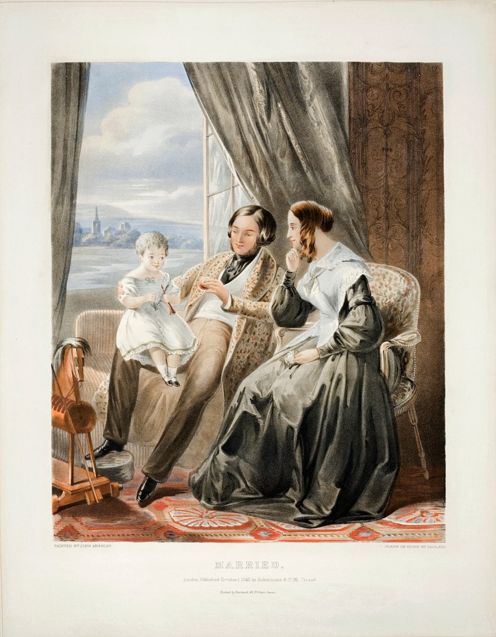 Verheiratet, Lithographie von Thomas Fairland, veröffentlicht von Ackermann und Co., 1840 von John Absolon