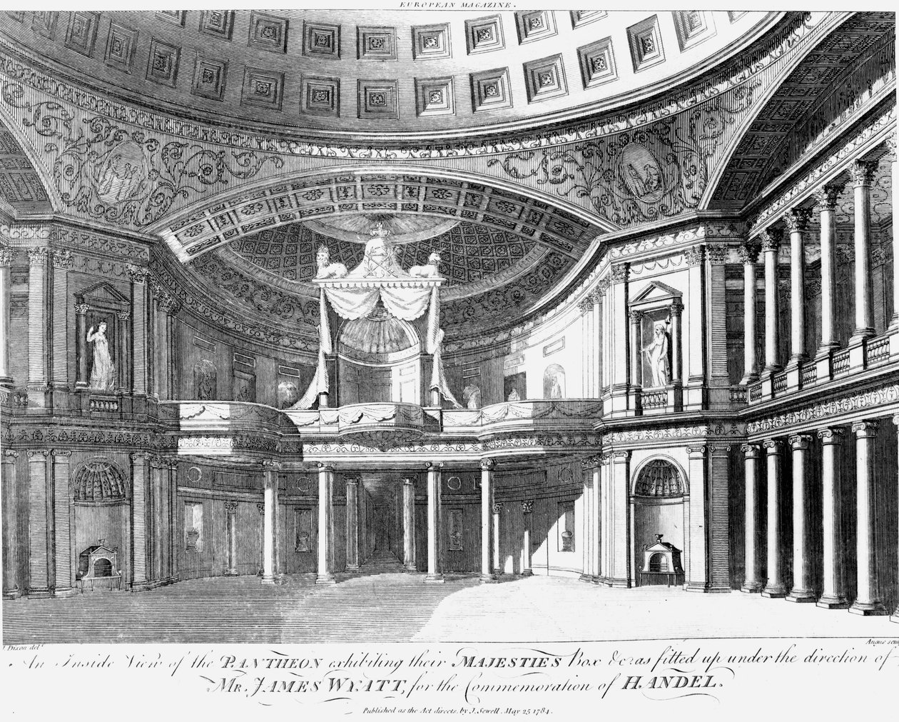Innenansicht des Pantheons, Oxford Street, London, 1784 von John Dixon