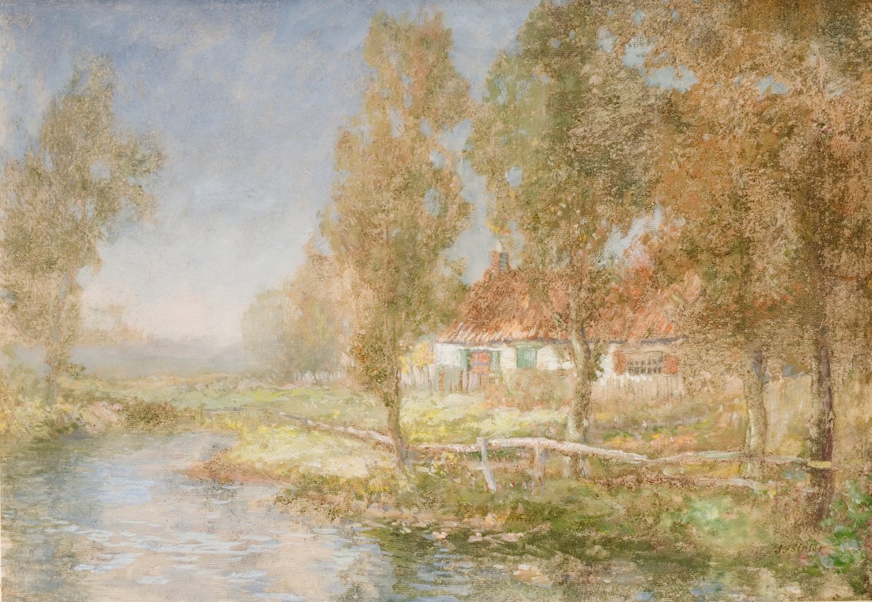 Hütte und Bach von John Falconar Slater