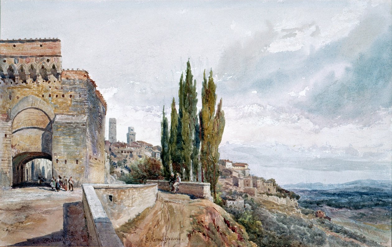 Die Ruinen des römischen Theaters in San Gimignano, 19. Jahrhundert von John Fulleylove