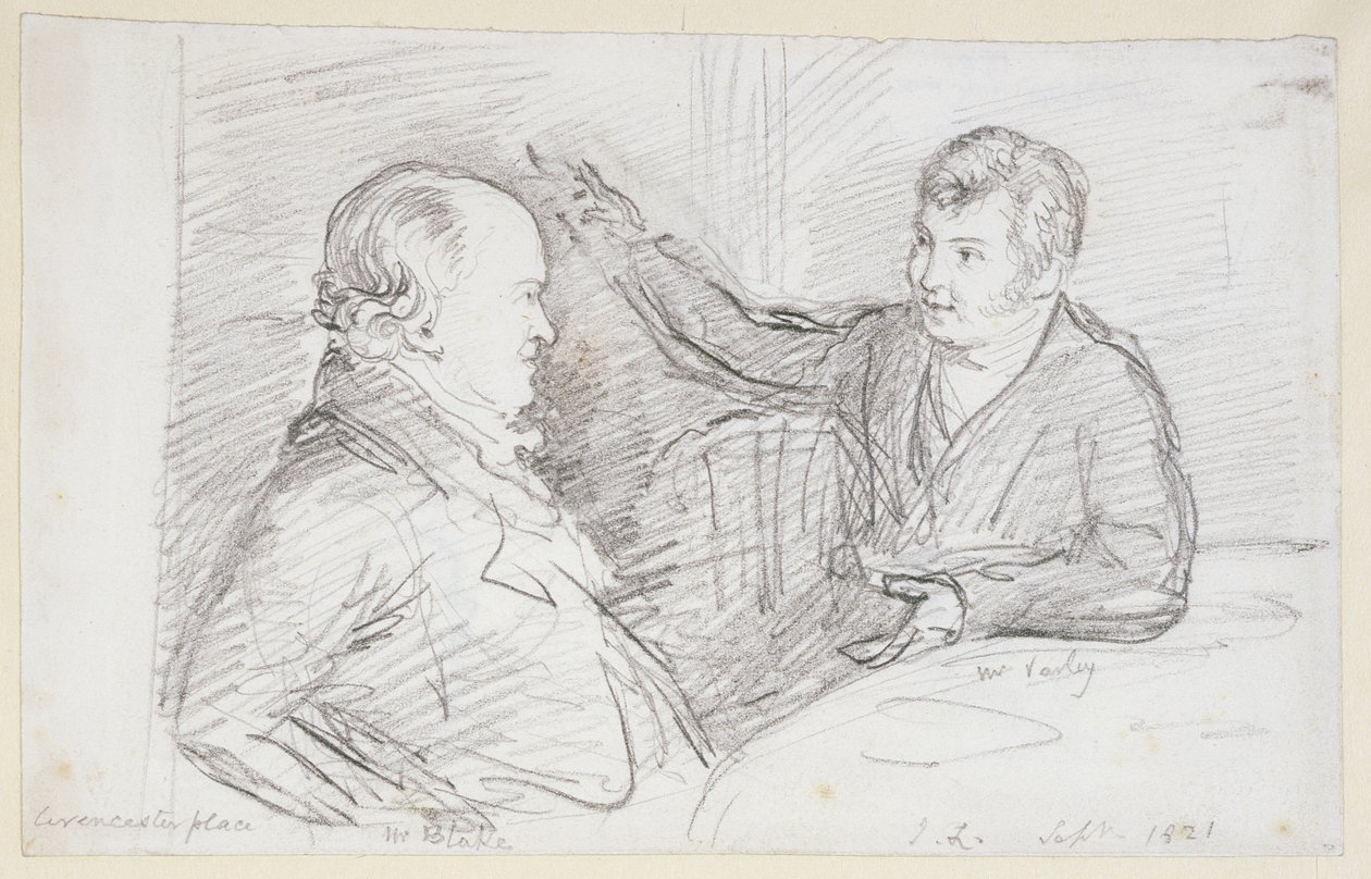 William Blake (1757-1827) im Gespräch mit John Varley (1778-1842) September 1821 von John Linnell